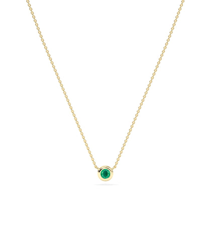 Birthstone Solitaire Bezel Set Necklace - Elegant Diamond Necklace for Everyday Jewelry