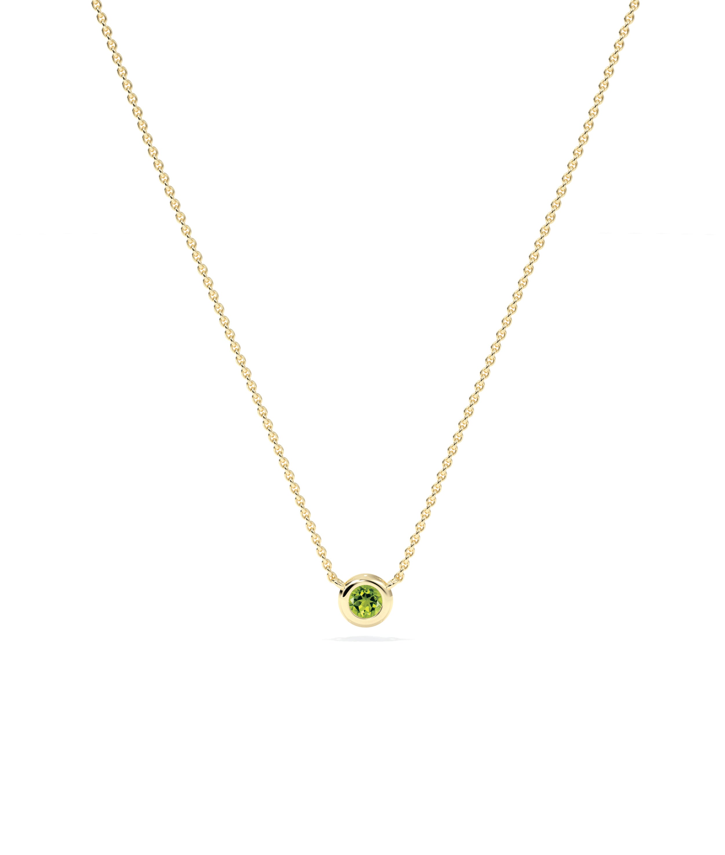 Birthstone Solitaire Bezel Set Necklace