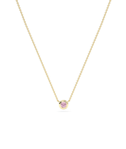 Birthstone Solitaire Bezel Set Necklace