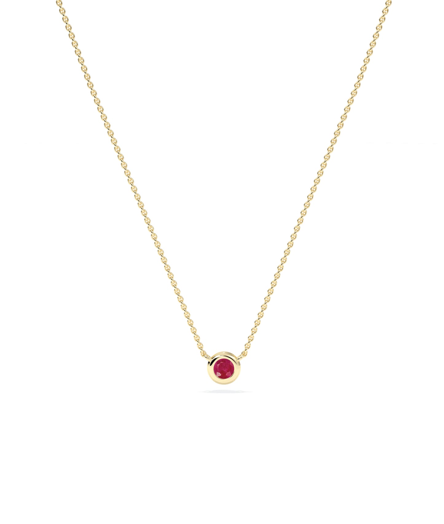 Birthstone Solitaire Bezel Set Necklace - Elegant Diamond Necklace for Everyday Jewelry