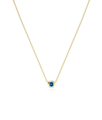 Birthstone Solitaire Bezel Set Necklace