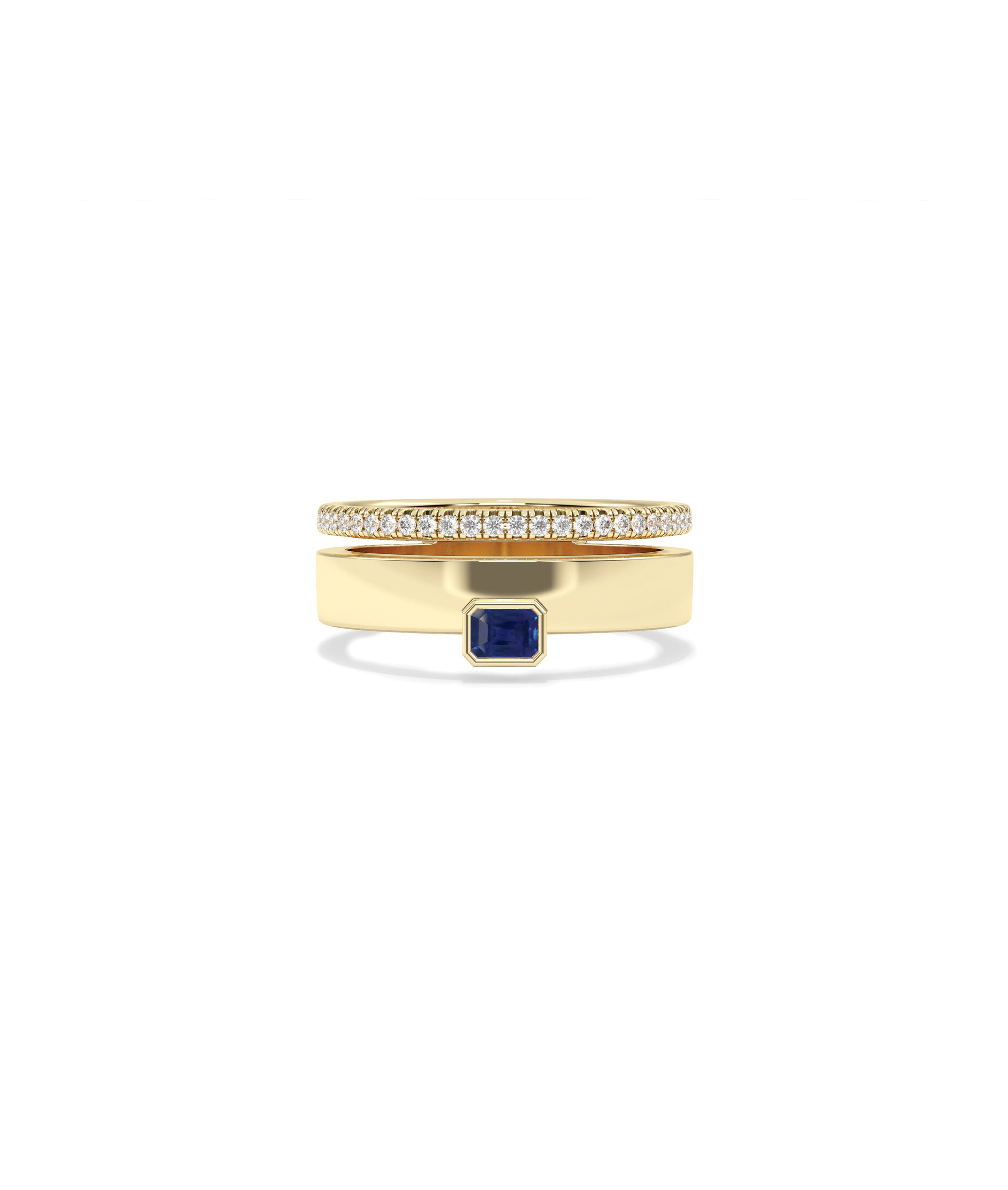 Birthstone and Diamond Band Ring