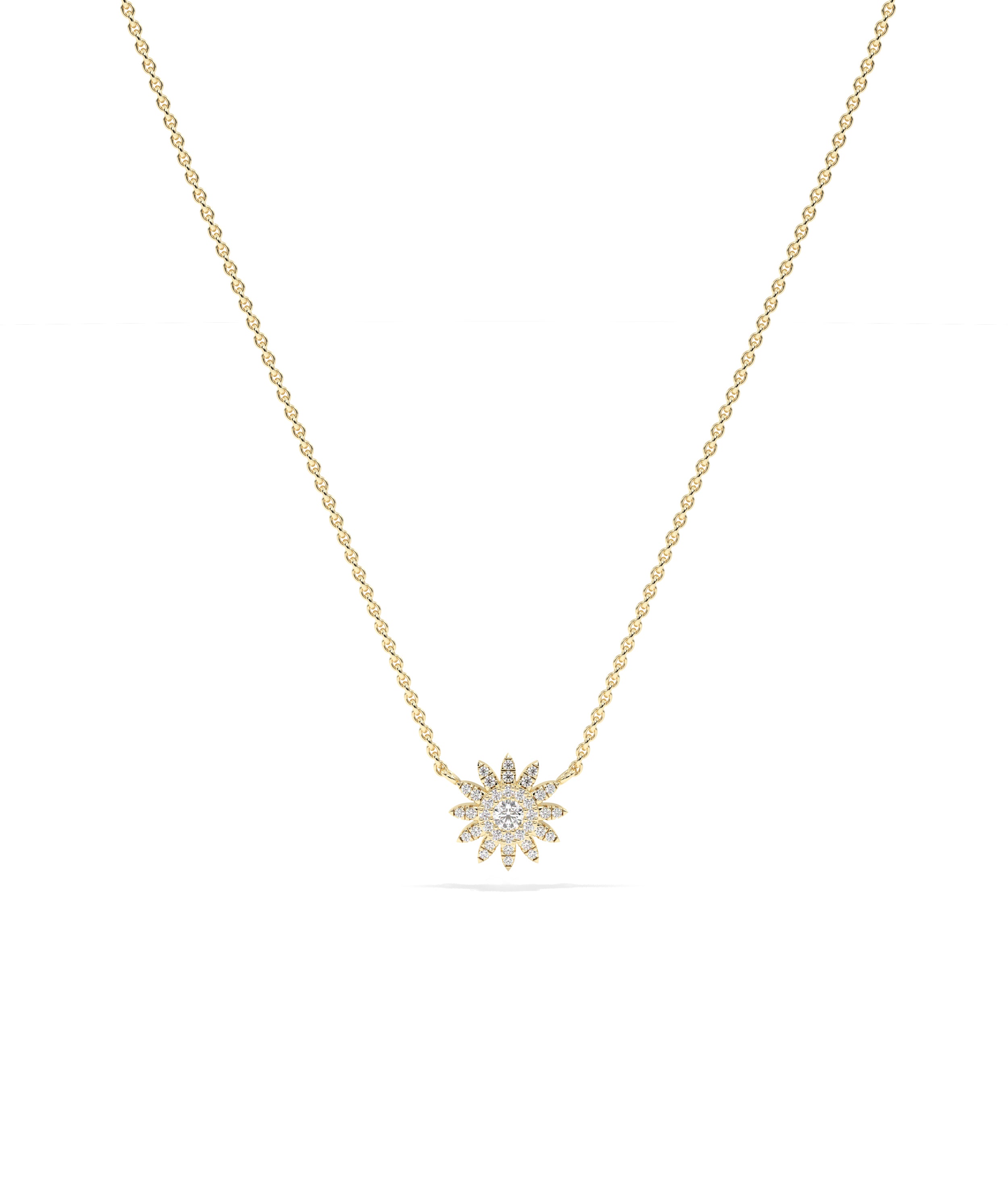 Birthstone and Diamond Flower Necklace | Diamond Necklace