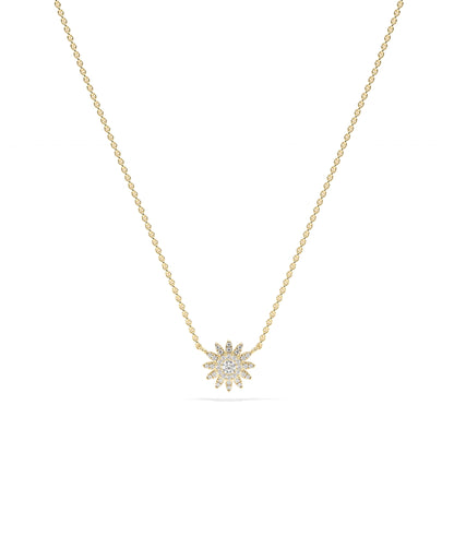 Birthstone and Diamond Flower Necklace | Diamond Necklace