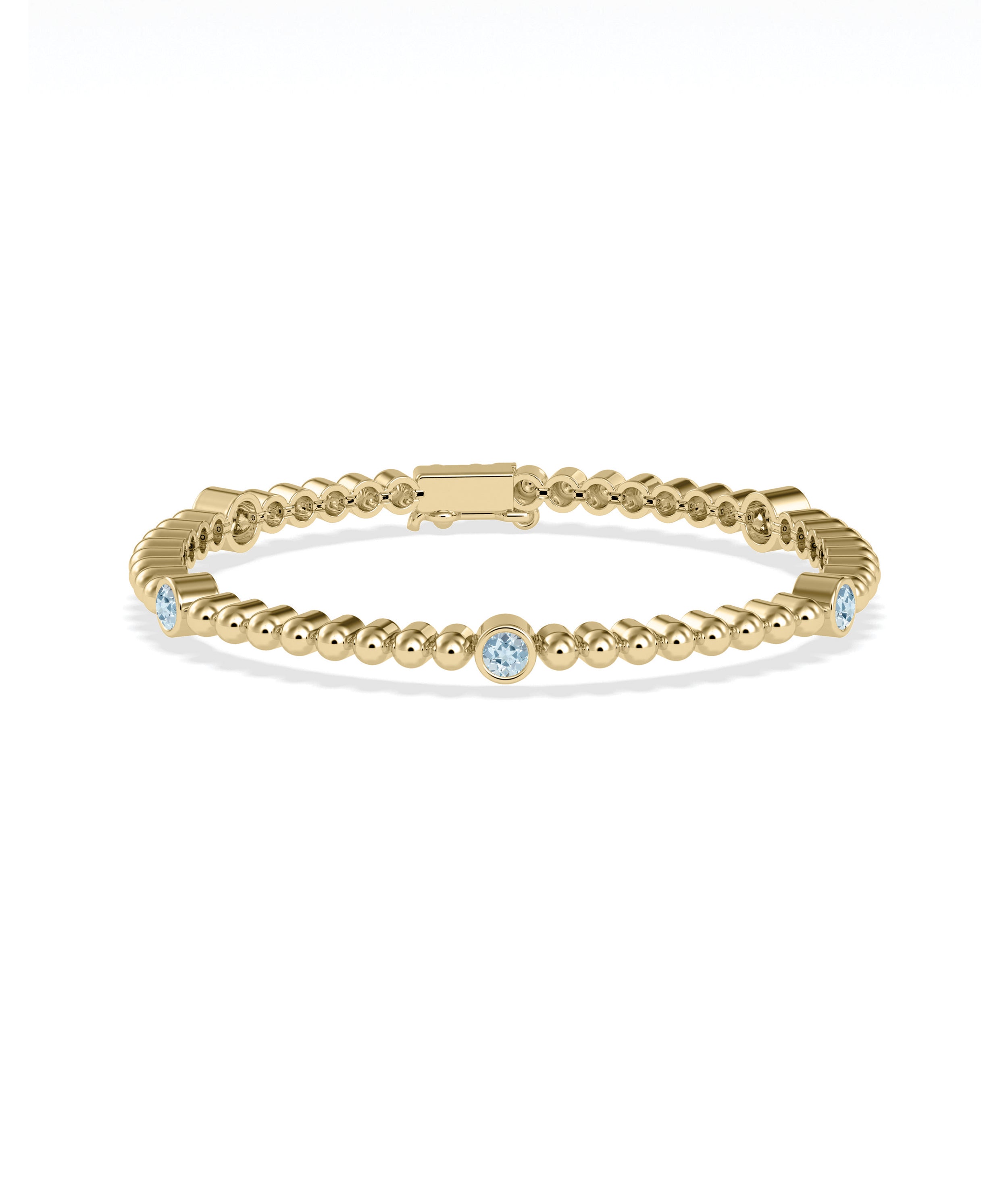 Birthstone and Bubble Station Bracelet | Diamond Bracelet