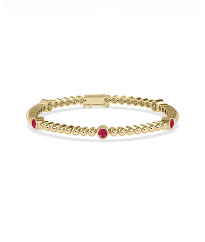 Birthstone and Bubble Station Bracelet | Diamond Bracelet