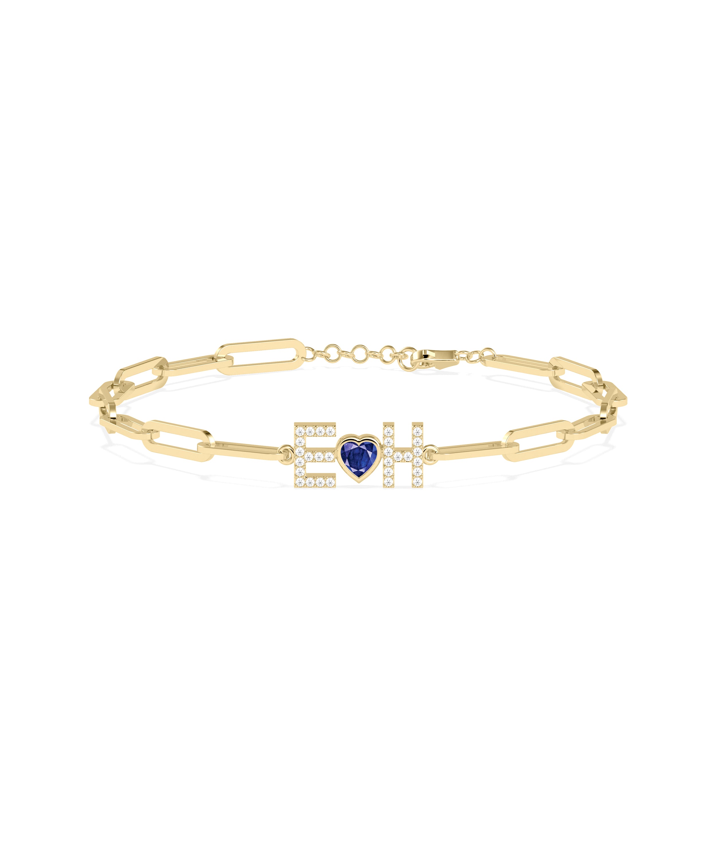 Birthstone and Diamond Initial Bracelet | Diamond Bracelet