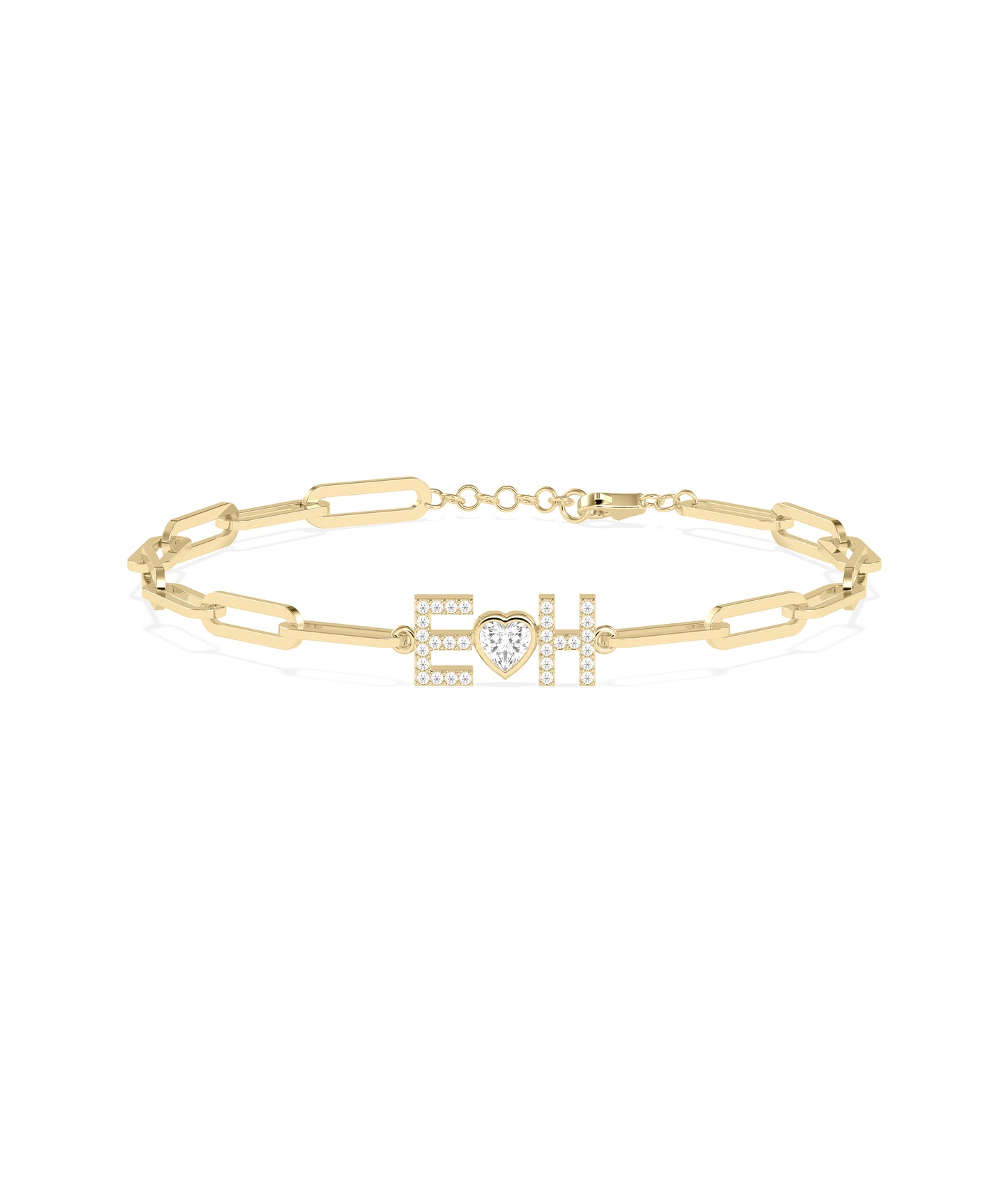 Birthstone and Diamond Initial Bracelet | Diamond Bracelet