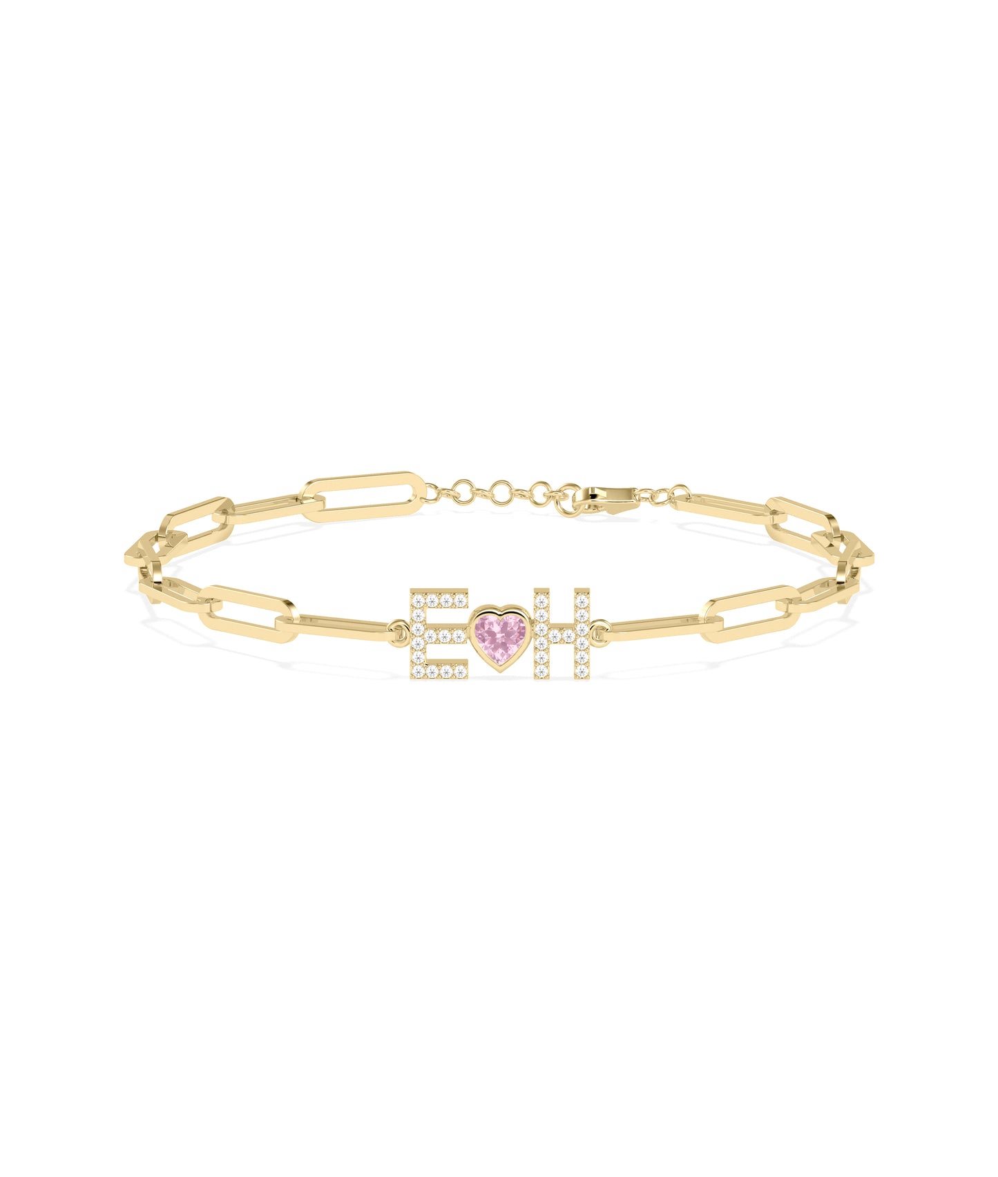 Birthstone and Diamond Initial Bracelet | Diamond Bracelet