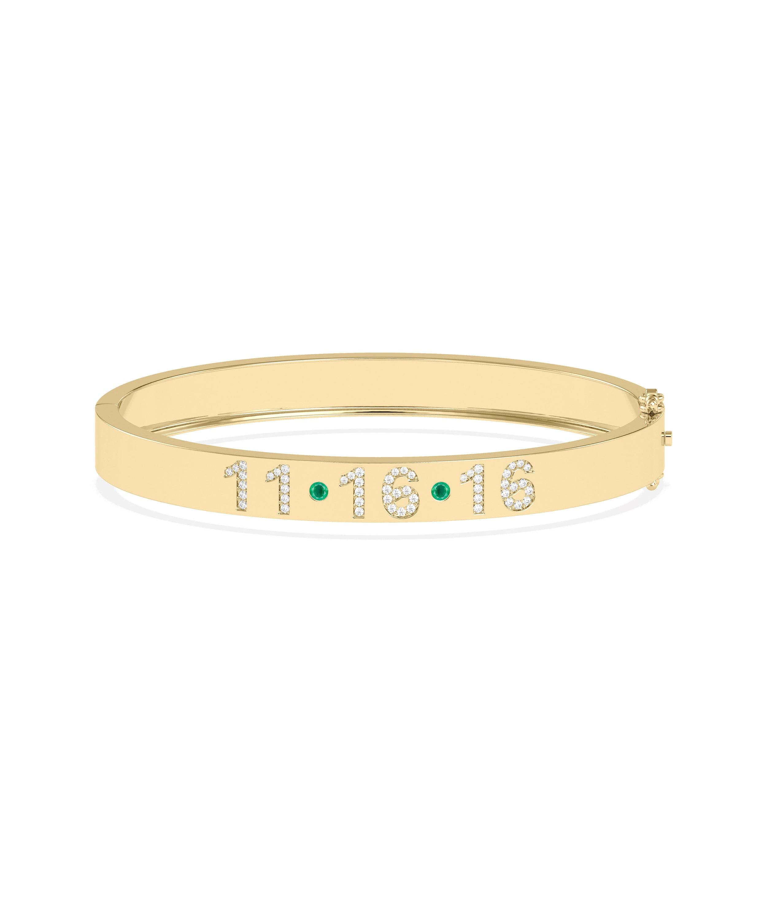 Birthstone and Diamond Engravable Bangle | Diamond Bangle