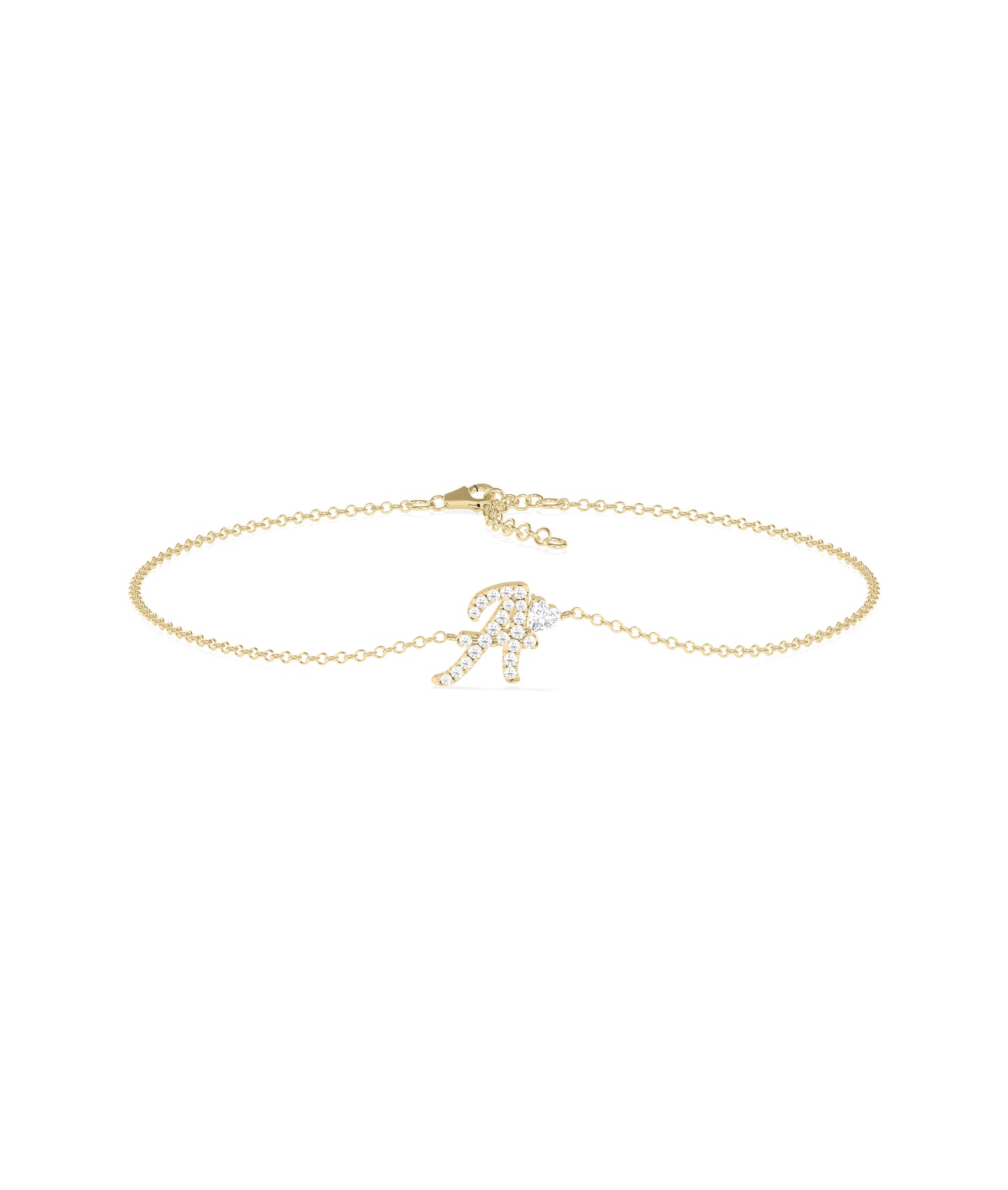 Birthstone and Diamond Initial Bracelet | Online Diamond Bracelet