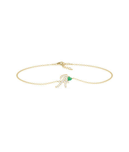 Birthstone and Diamond Initial Bracelet | Online Diamond Bracelet