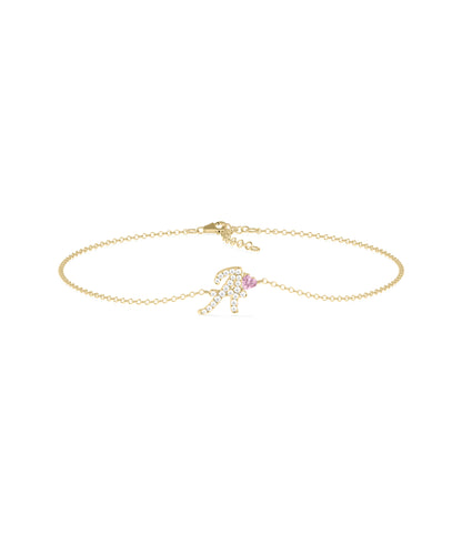 Birthstone and Diamond Initial Bracelet | Online Diamond Bracelet