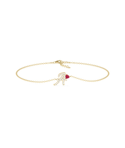 Birthstone and Diamond Initial Bracelet | Online Diamond Bracelet