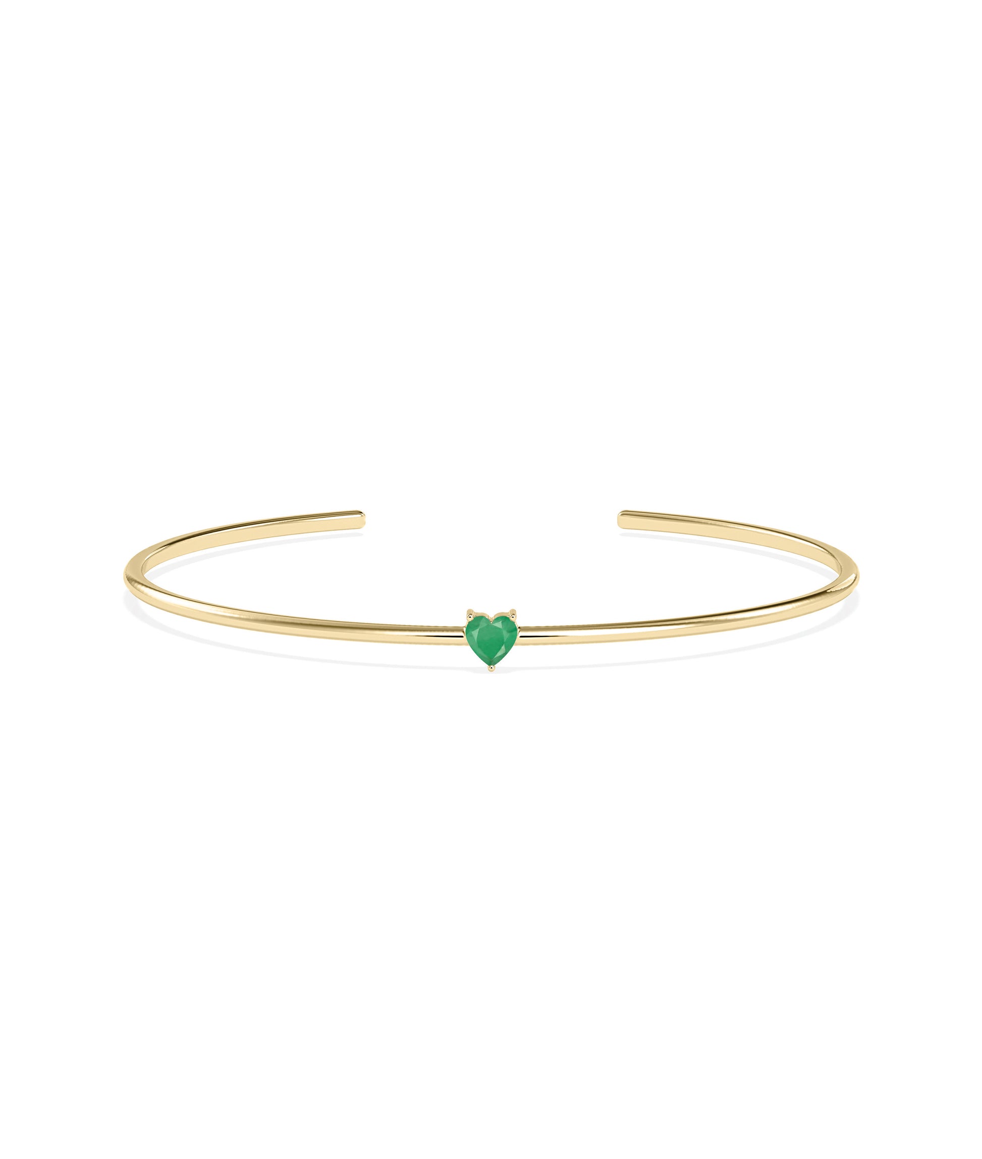 Heart Shape Birthstone Open Cuff Bangle- diamond bangles