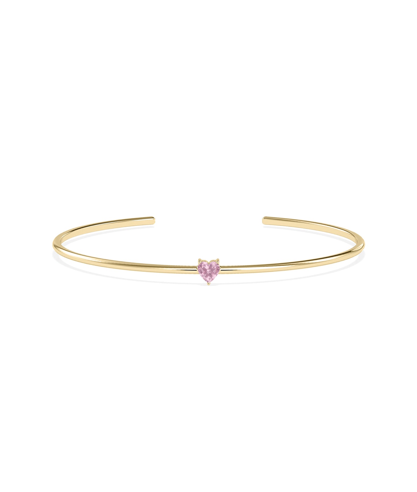 Heart Shape Birthstone Open Cuff Bangle- diamond bangles