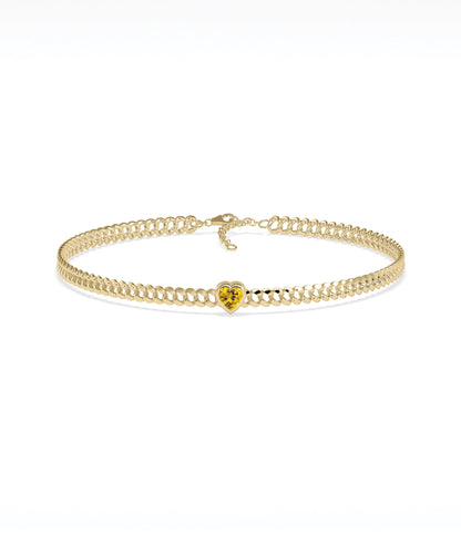 Bezel Set Birthstone Soliaire Curb Link Bracelet | Diamond Bracelet