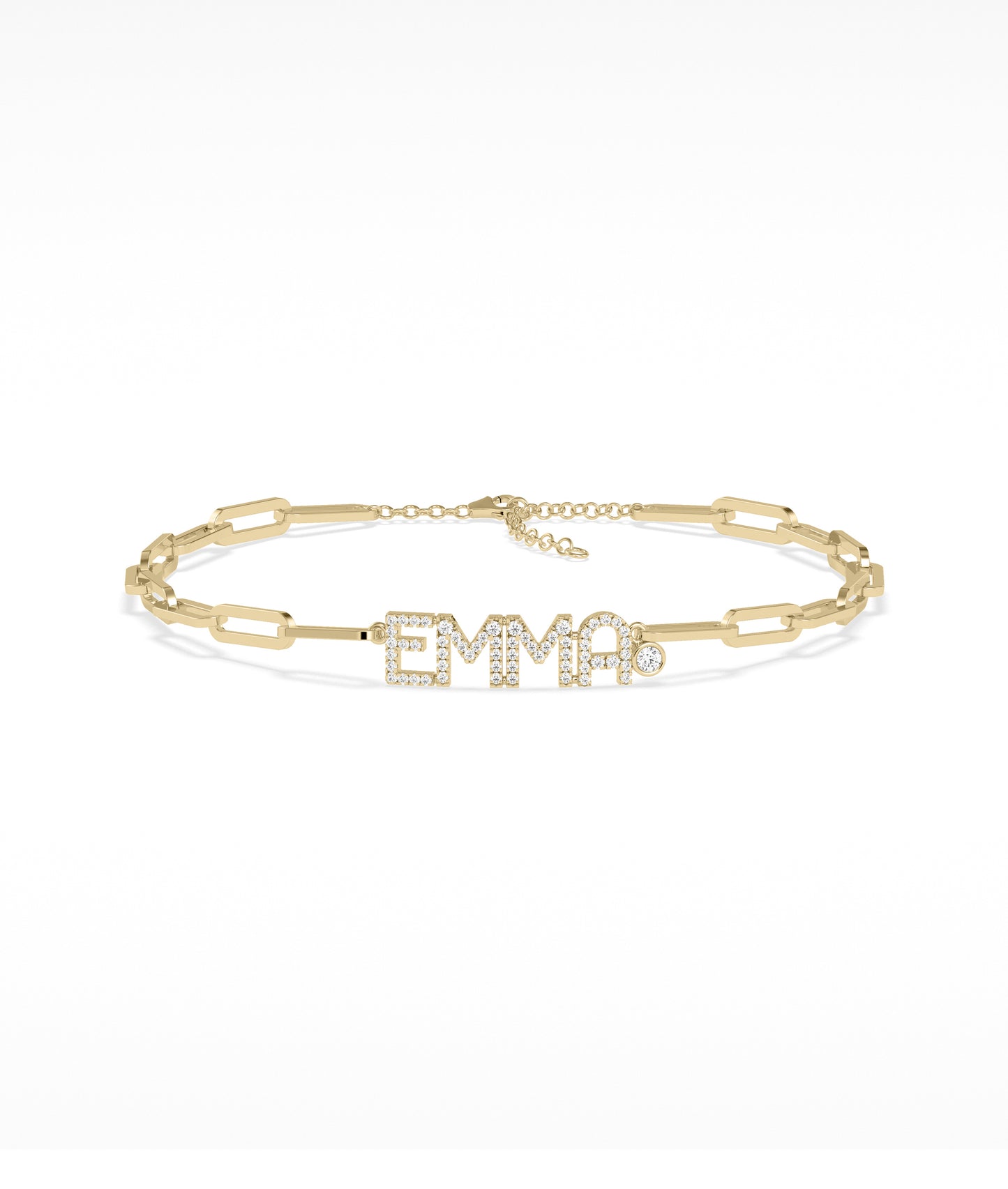 Birthstone and Diamond Pave Initials Bracelet | Perfect Diamond Bracelet For Women