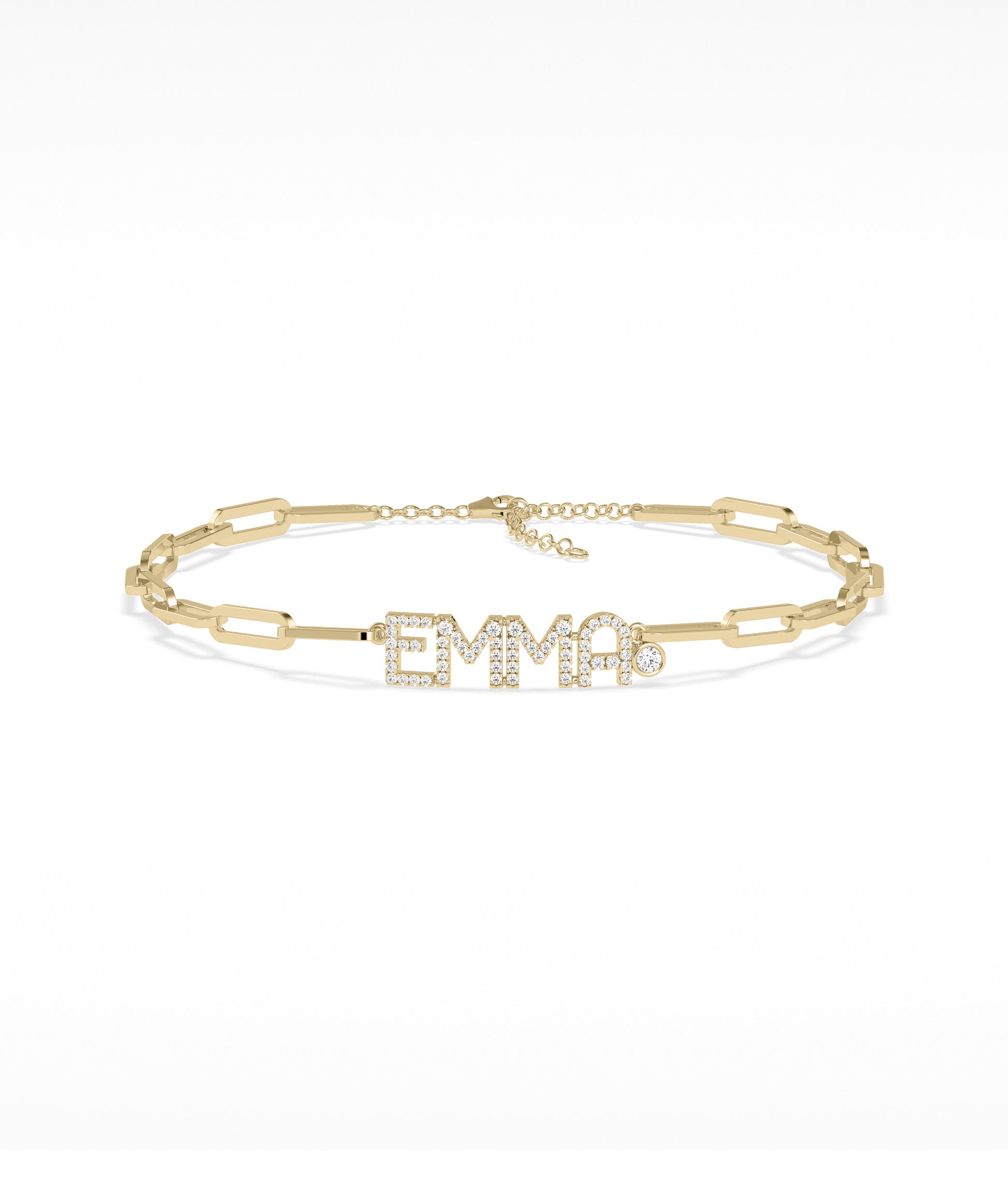 Birthstone and Diamond Pave Initials Bracelet | Perfect Diamond Bracelet For Women