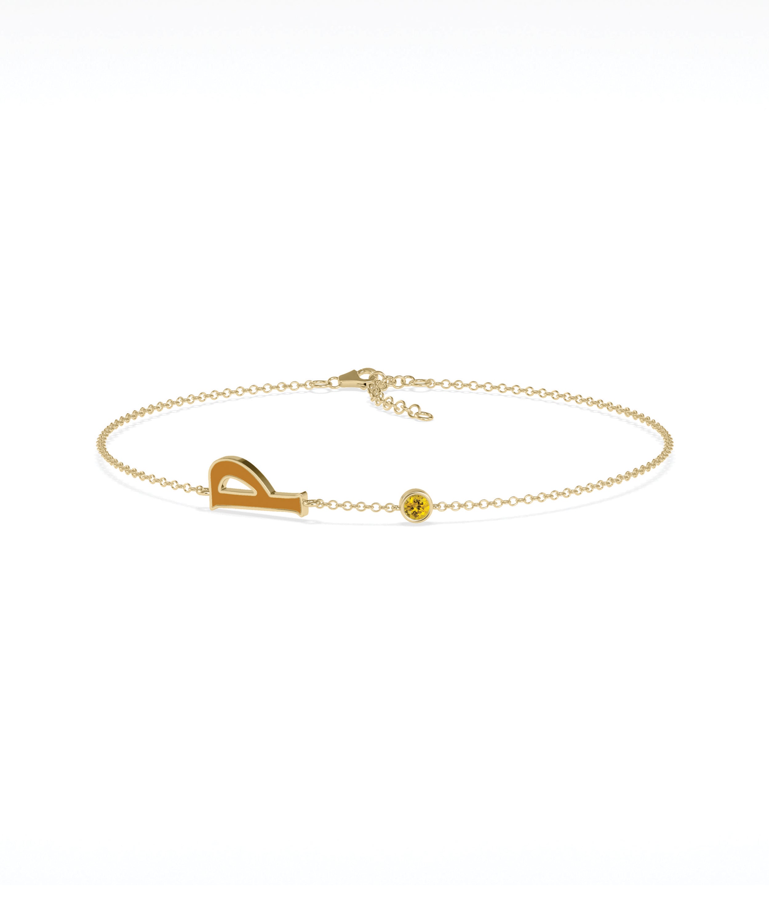 Enamel Initial Birthstone Bracelet - Everyday Jewelry