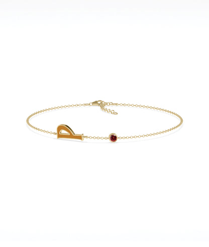 Enamel Initial Birthstone Bracelet