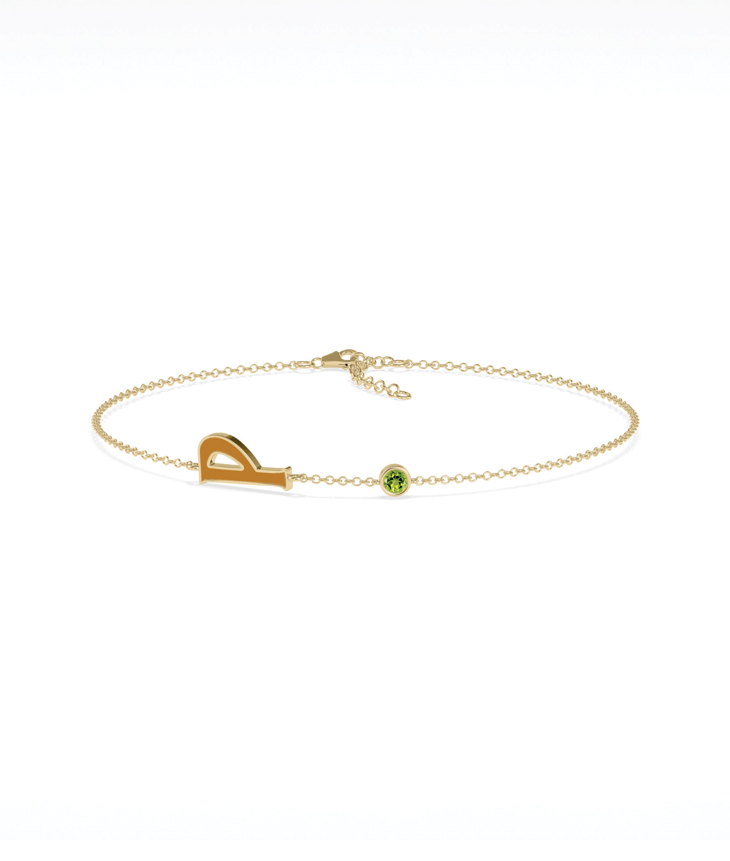 Enamel Initial Birthstone Bracelet