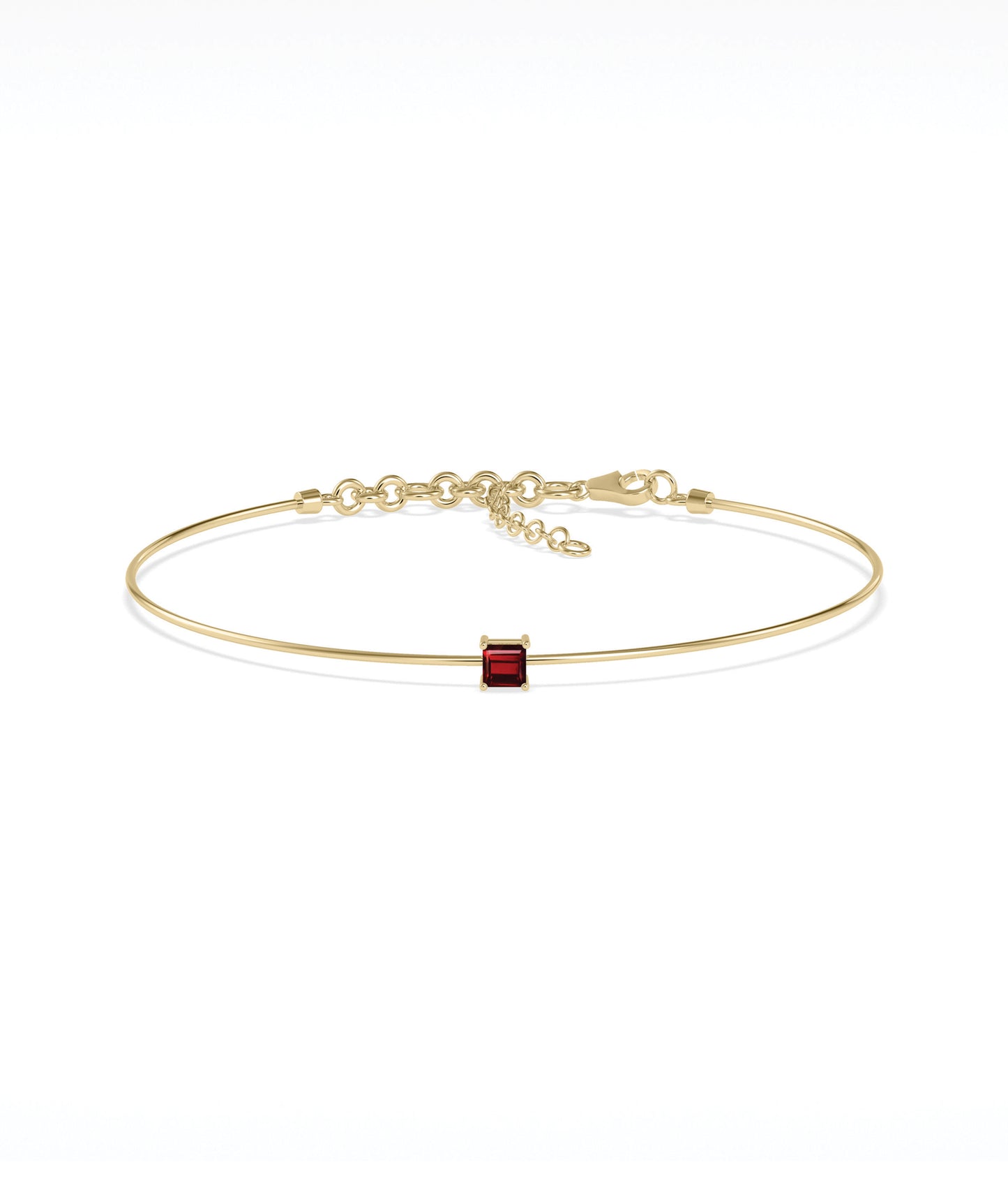 Birthstone Wire Bracelet - Elegant Diamond Bangle Bracelet for Personalized Style