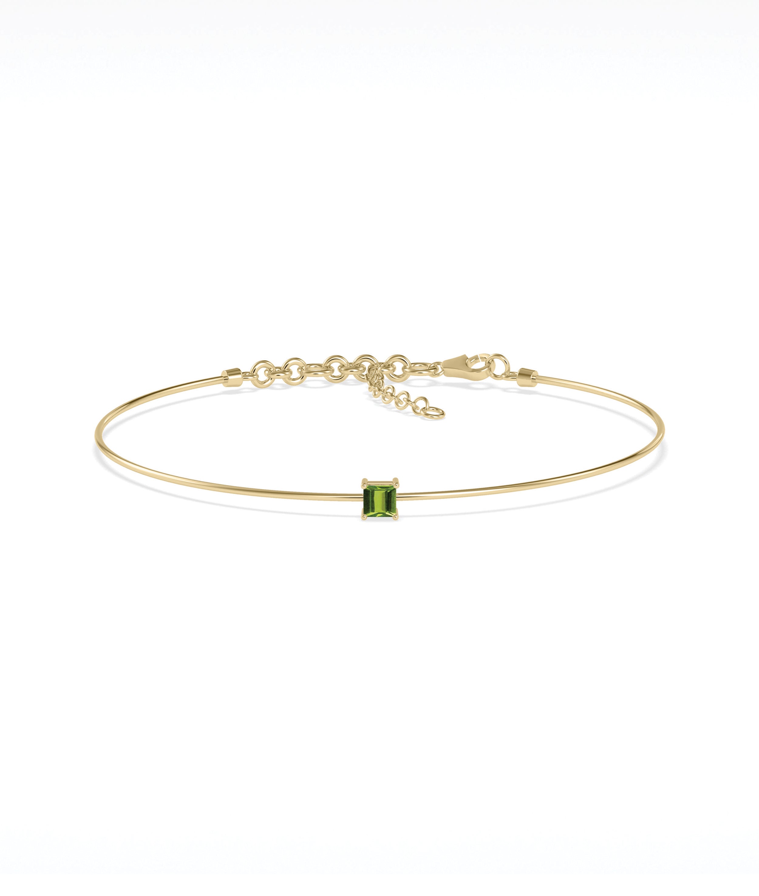 Birthstone Wire Bracelet - Elegant Diamond Bangle Bracelet for Personalized Style