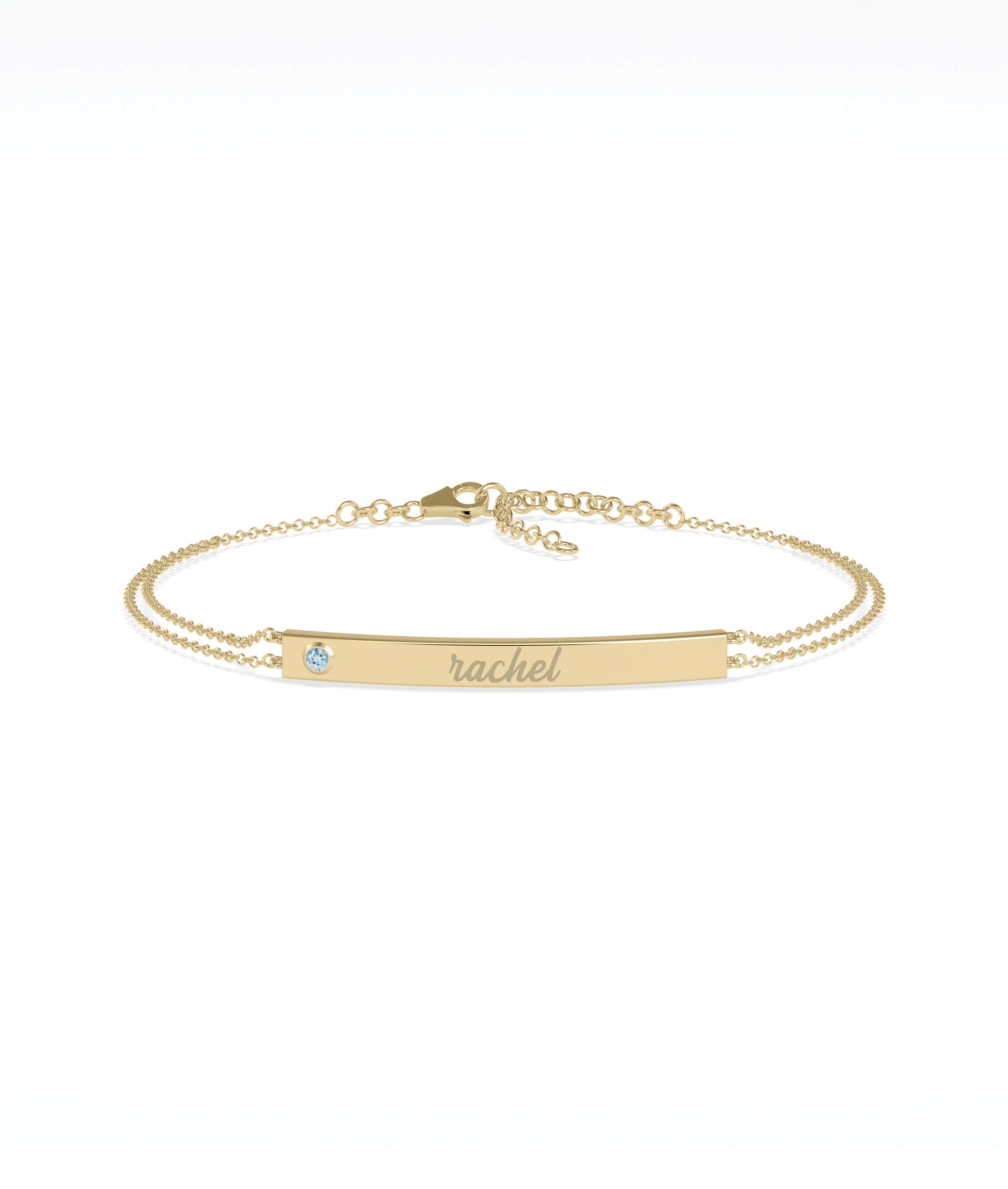 Birthstone Name Plate Bracelet | Diamond Bracelets