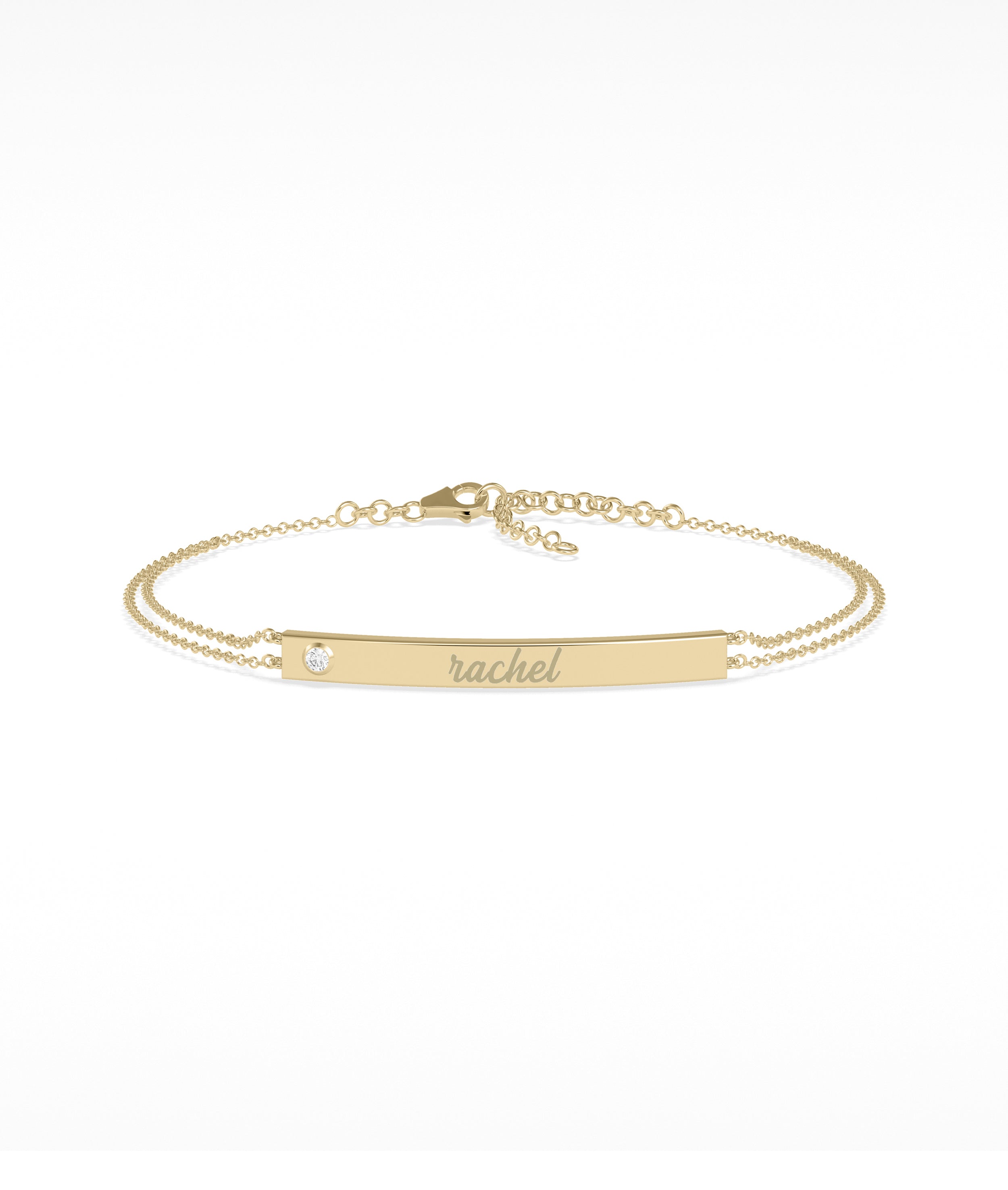 Birthstone Name Plate Bracelet | Diamond Bracelets