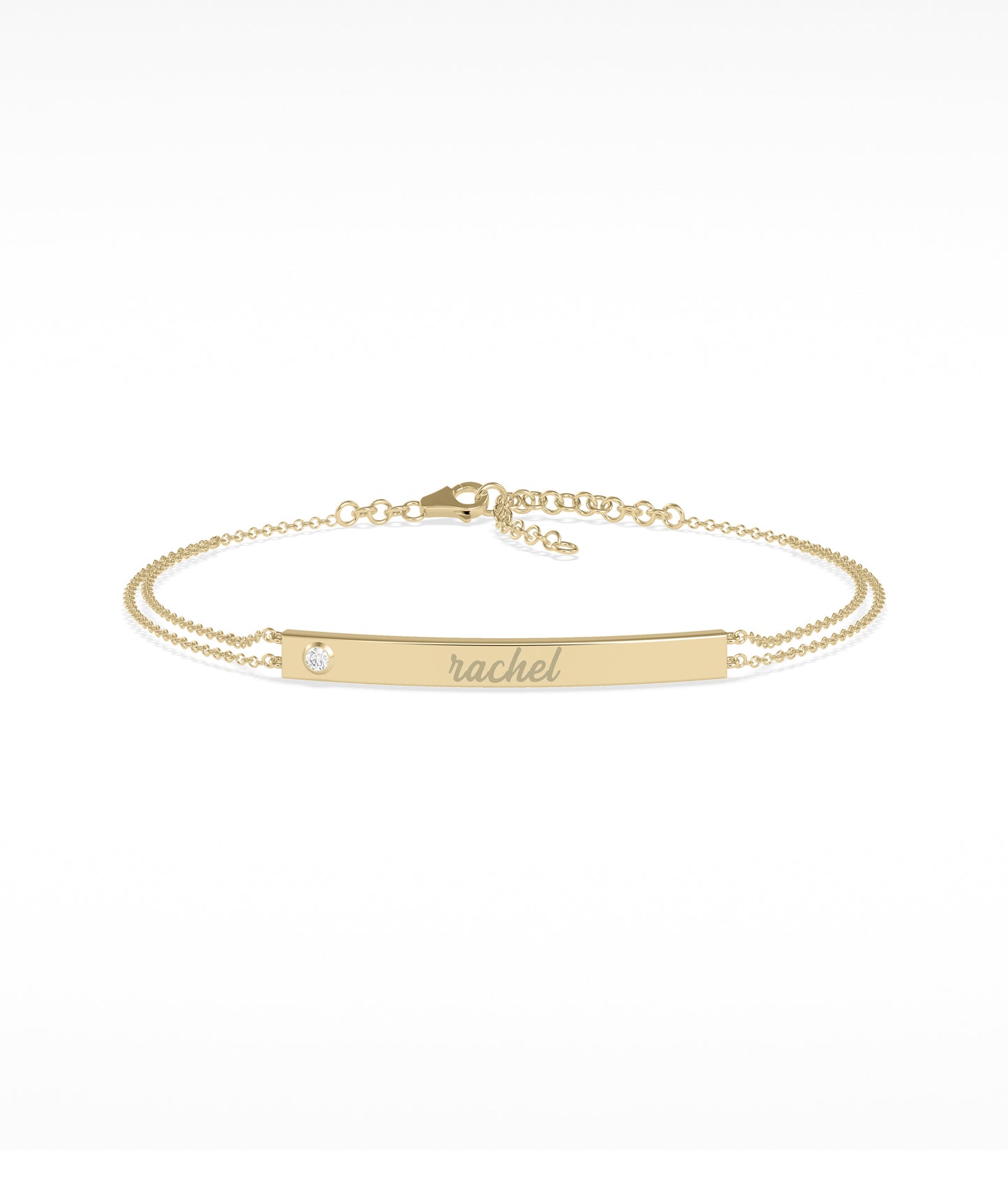 Birthstone Name Plate Bracelet | Diamond Bracelets