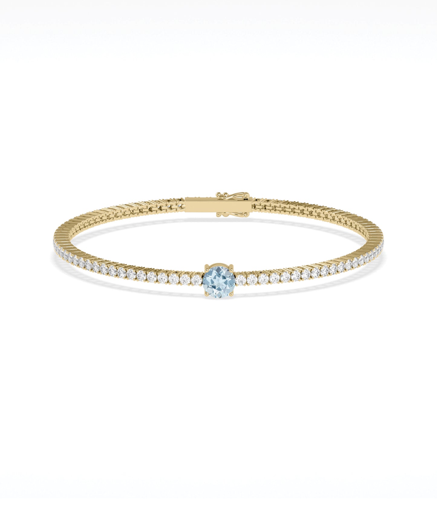 Solitaire Birthstone Diamond Tennis Bracelet- everyday jewelry 