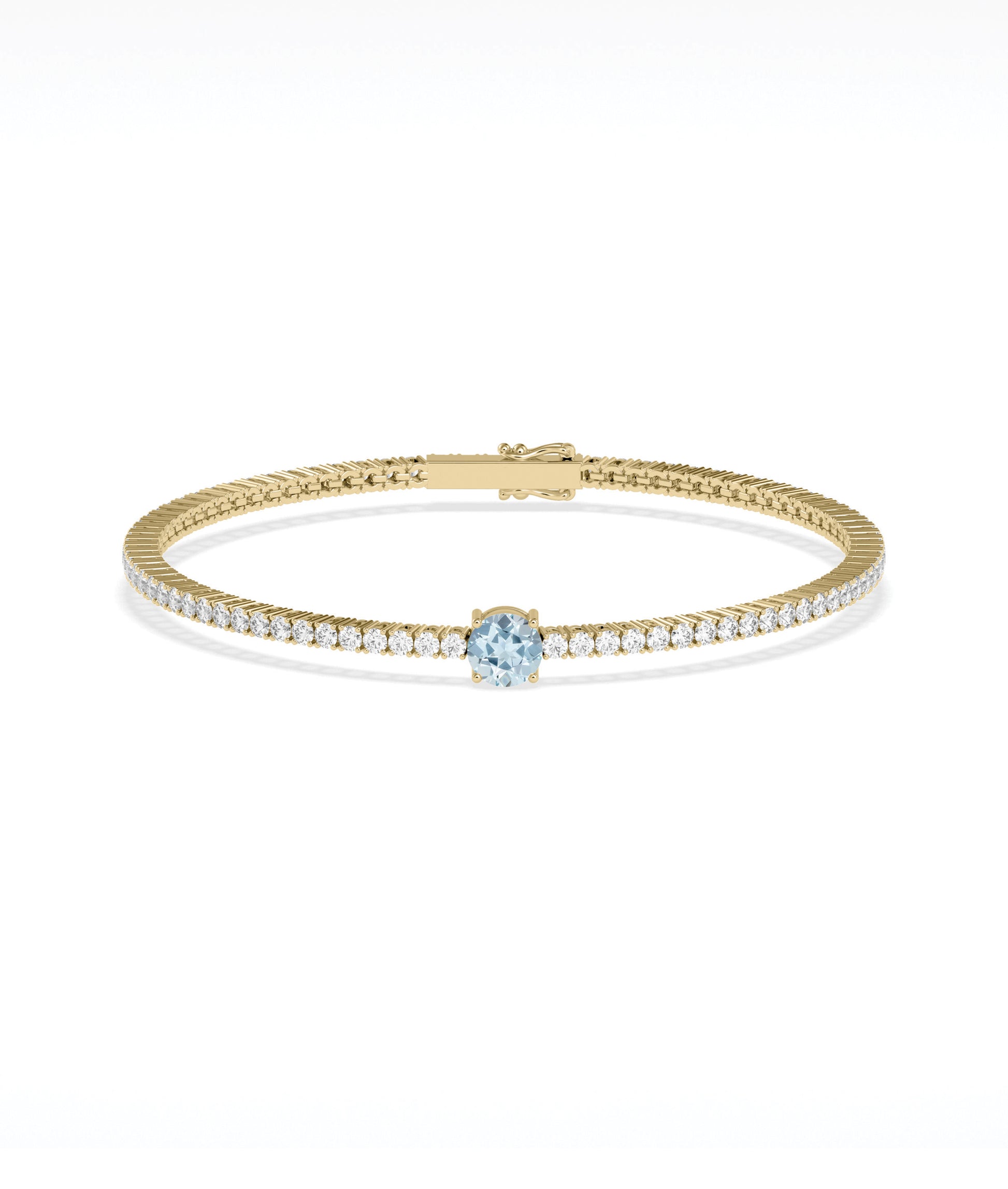 Solitaire Birthstone Diamond Tennis Bracelet- everyday jewelry 