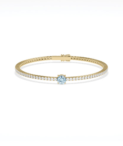 Solitaire Birthstone Diamond Tennis Bracelet- everyday jewelry 