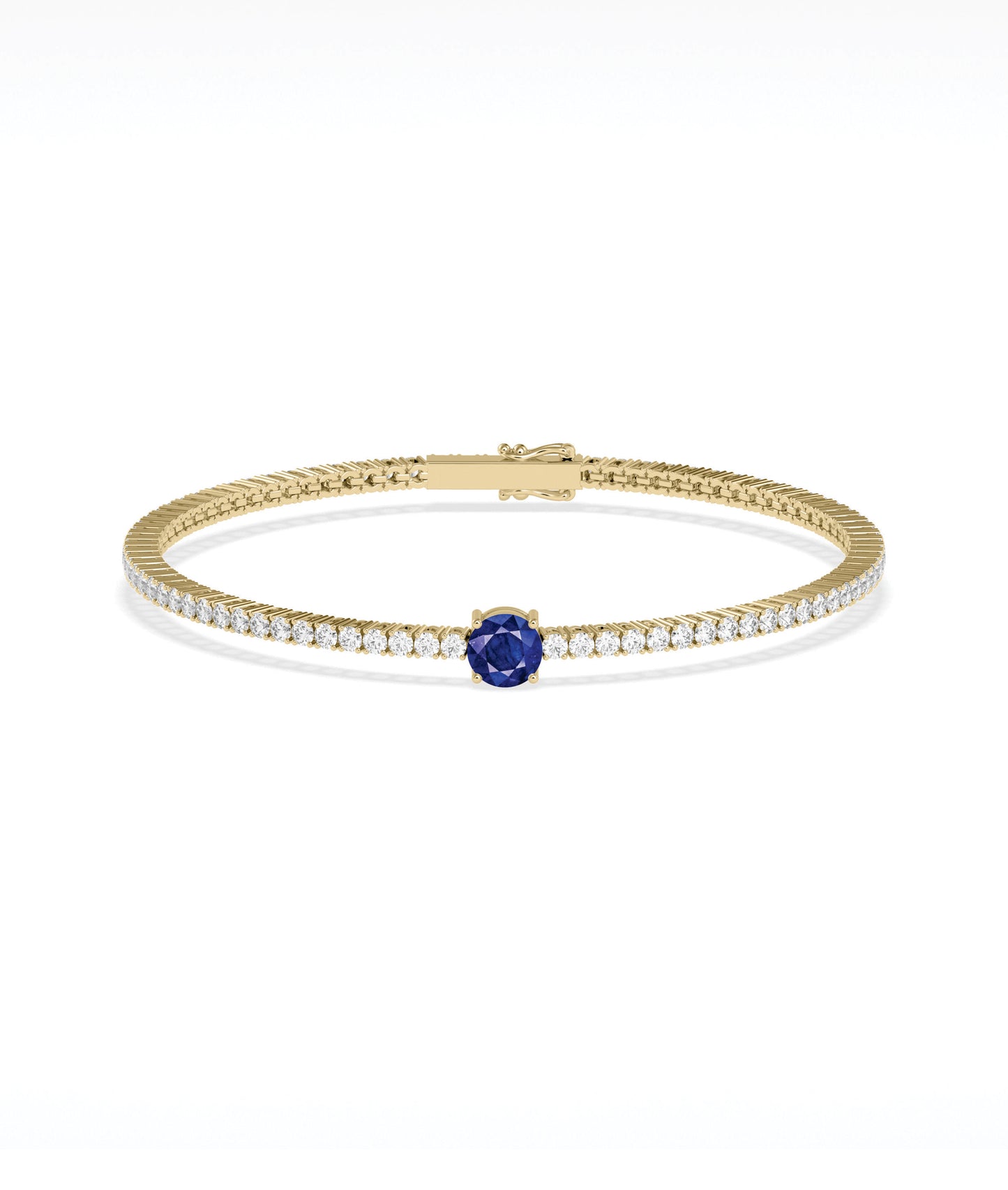 Solitaire Birthstone Diamond Tennis Bracelet- everyday jewelry 