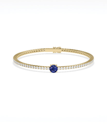 Solitaire Birthstone Diamond Tennis Bracelet- everyday jewelry 