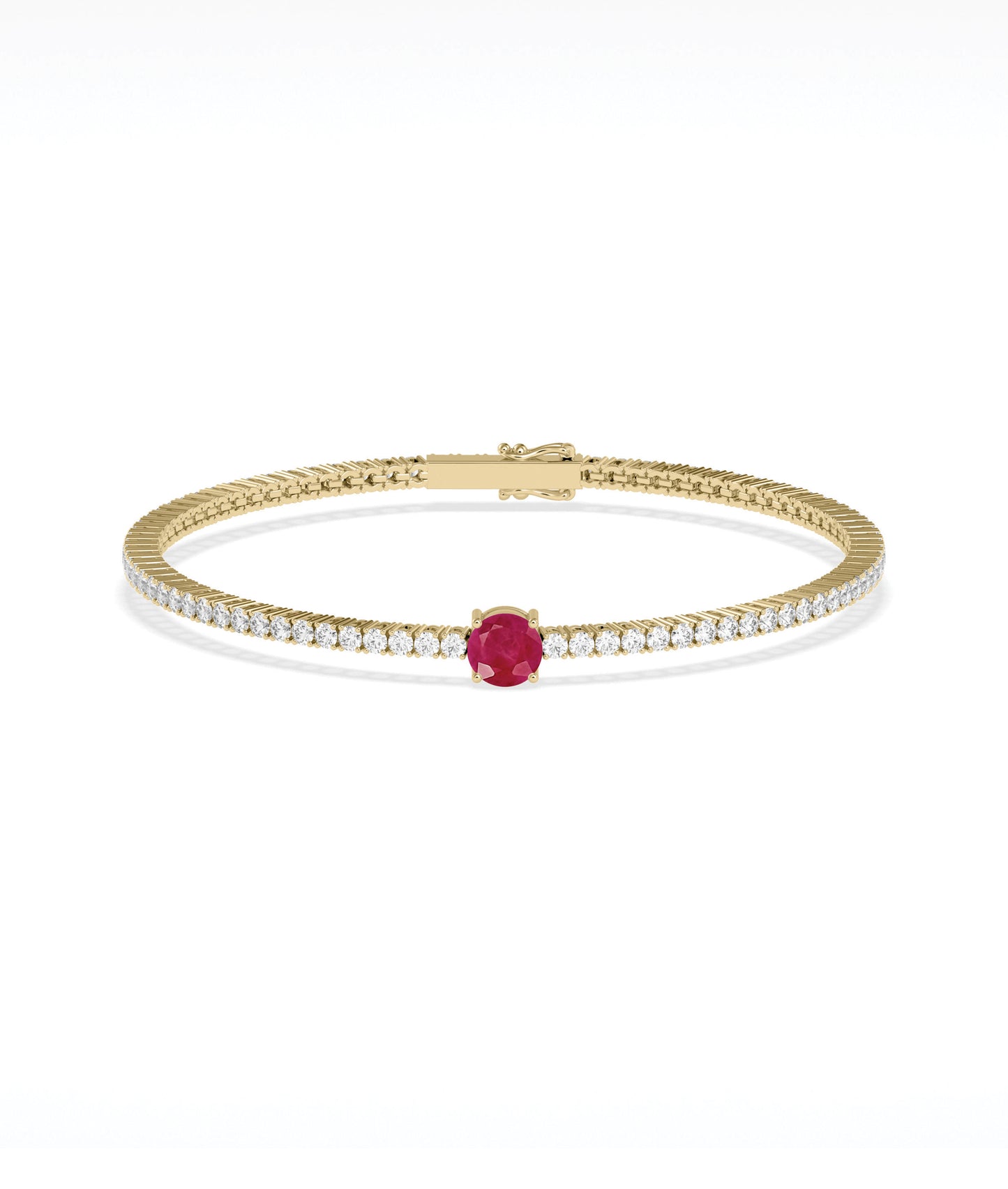 Solitaire Birthstone Diamond Tennis Bracelet- everyday jewelry 