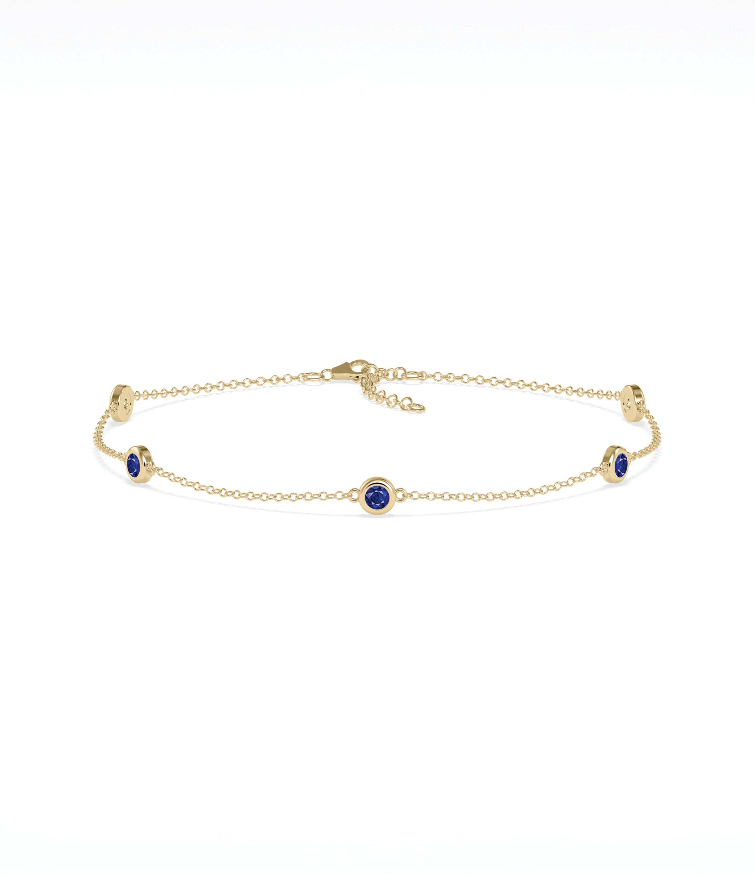 Birthstone Bezel Set Station Bracelet