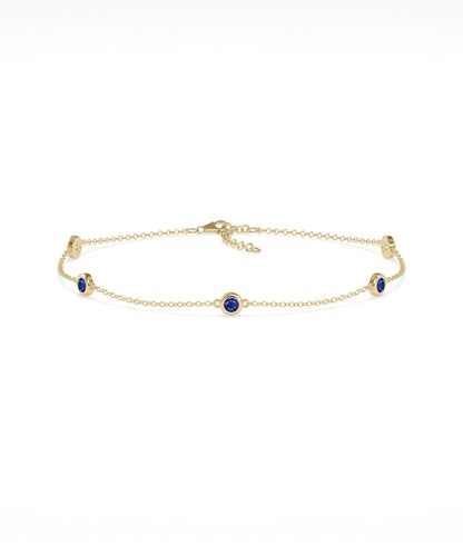 Birthstone Bezel Set Station Bracelet