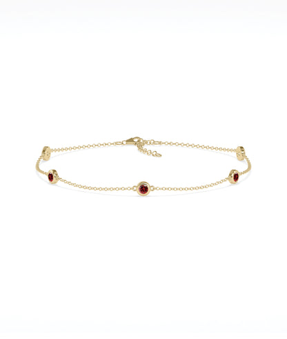 Birthstone Bezel Set Station Bracelet