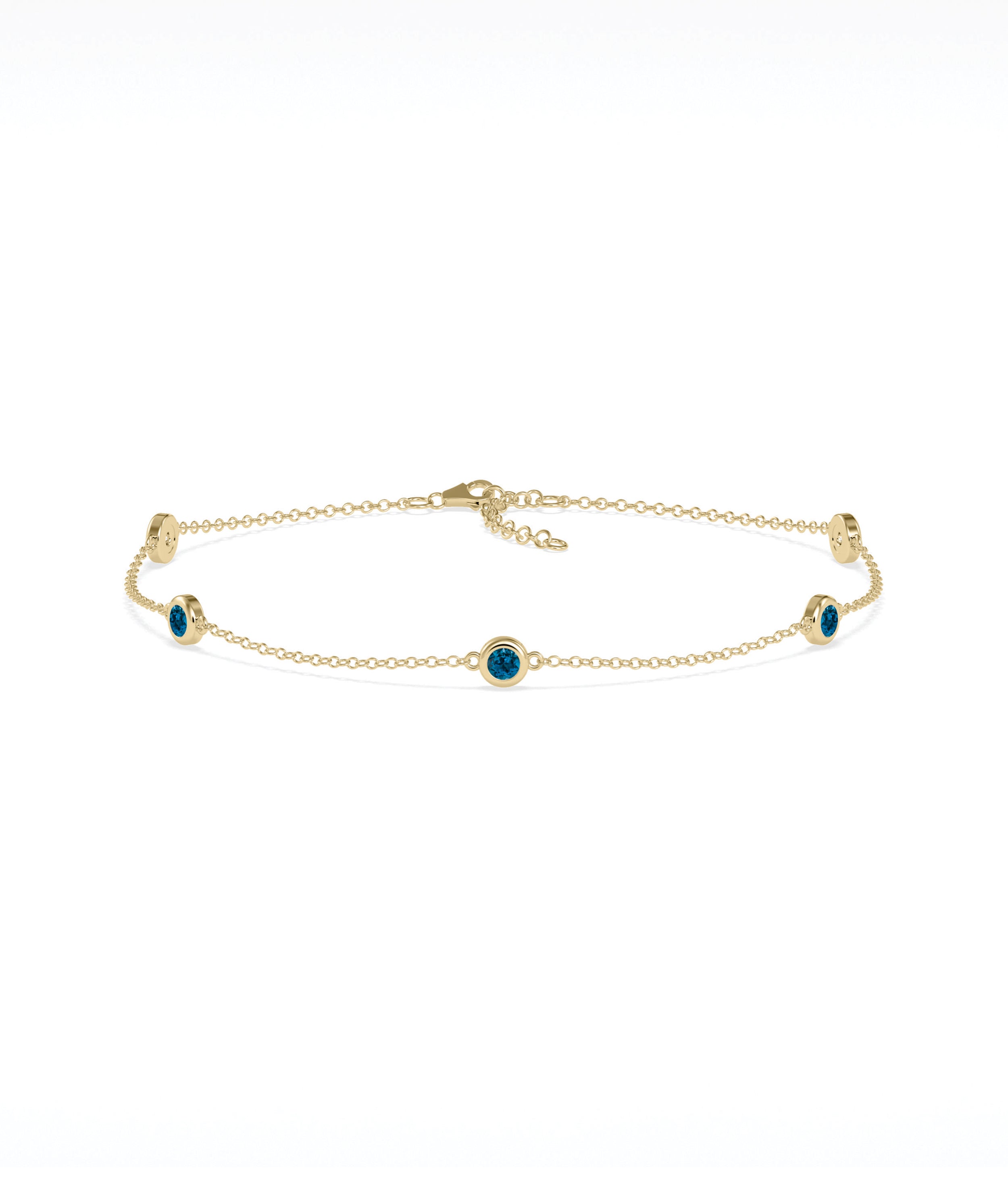 Birthstone Bezel Set Station Bracelet