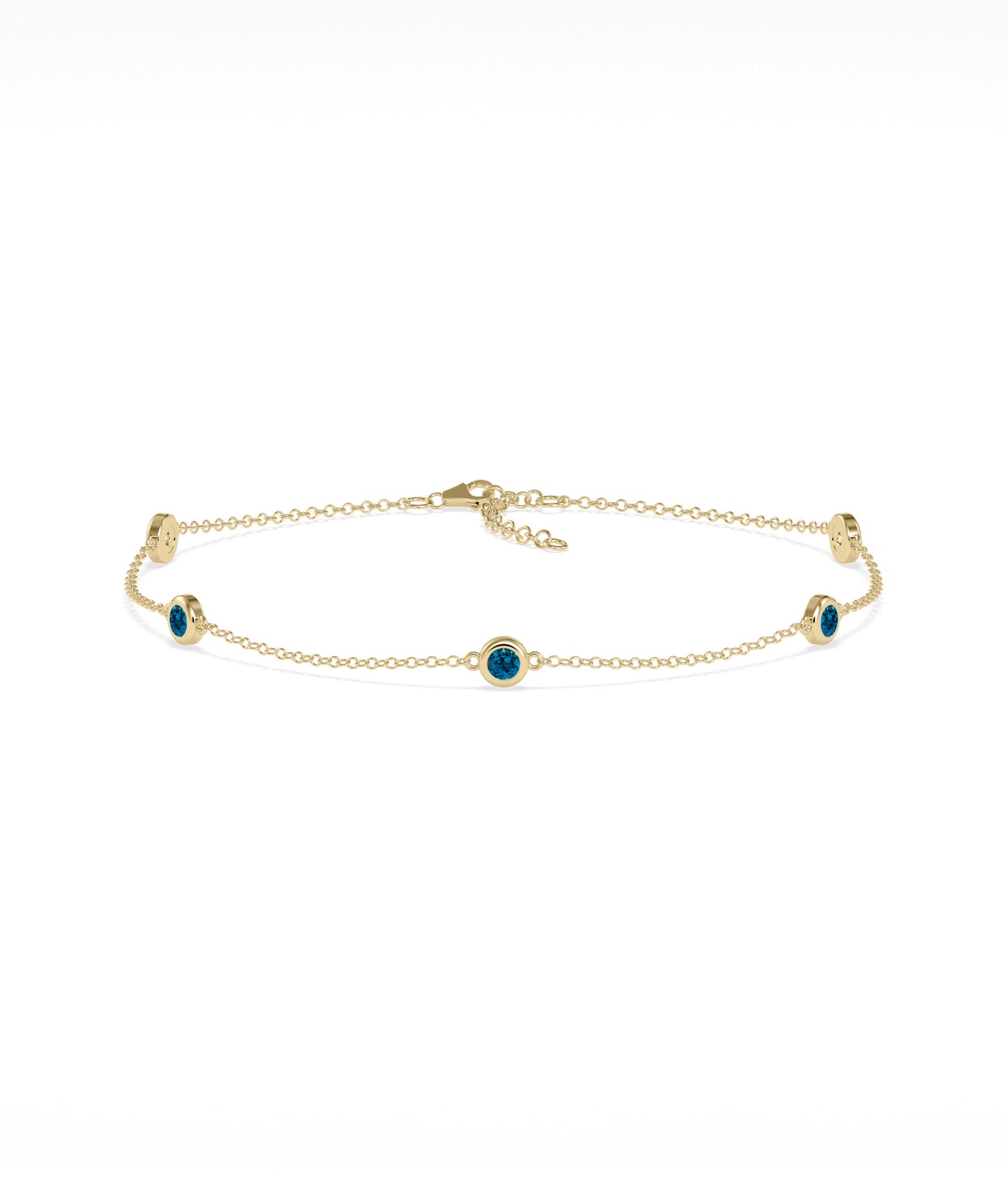 Birthstone Bezel Set Station Bracelet