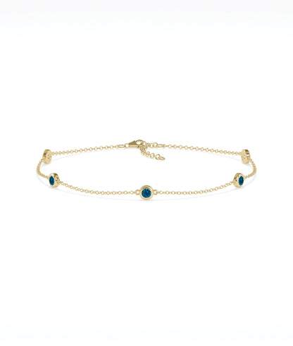 Birthstone Bezel Set Station Bracelet