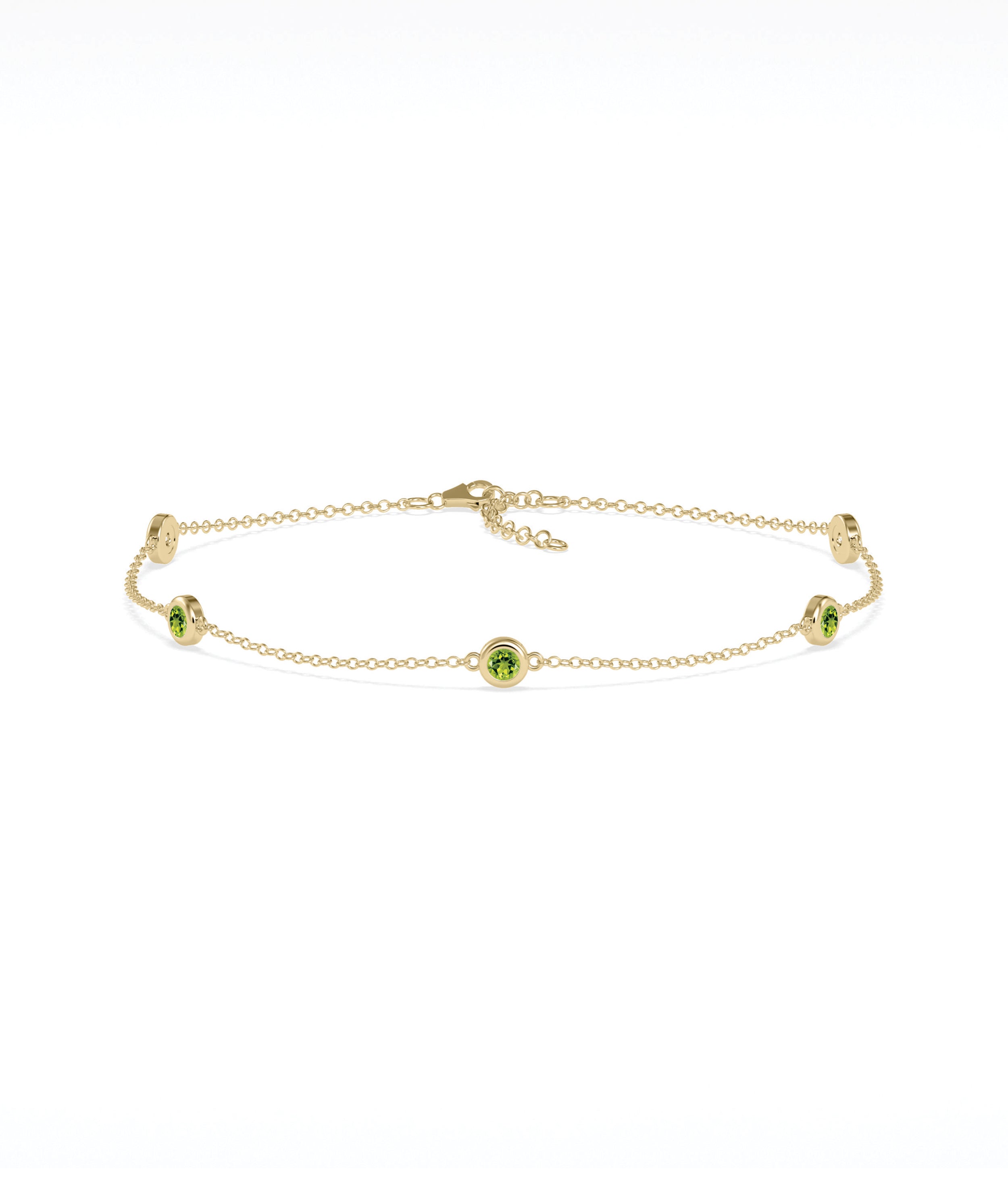 Birthstone Bezel Set Station Bracelet