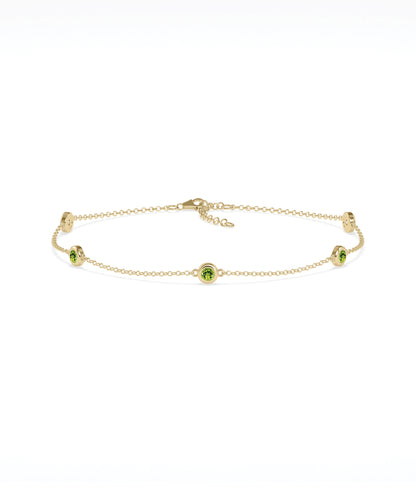 Birthstone Bezel Set Station Bracelet