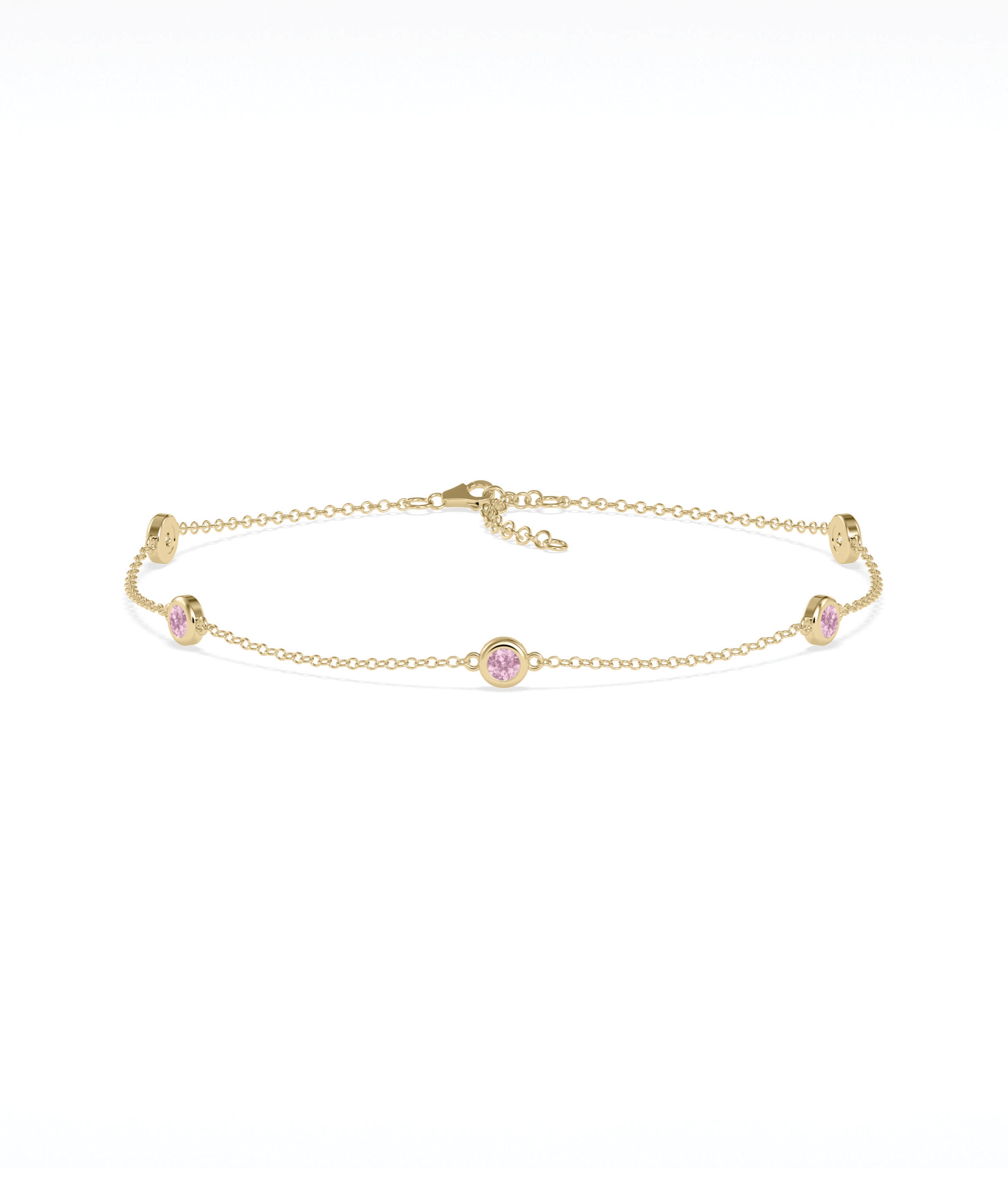 Birthstone Bezel Set Station Bracelet