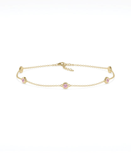 Birthstone Bezel Set Station Bracelet