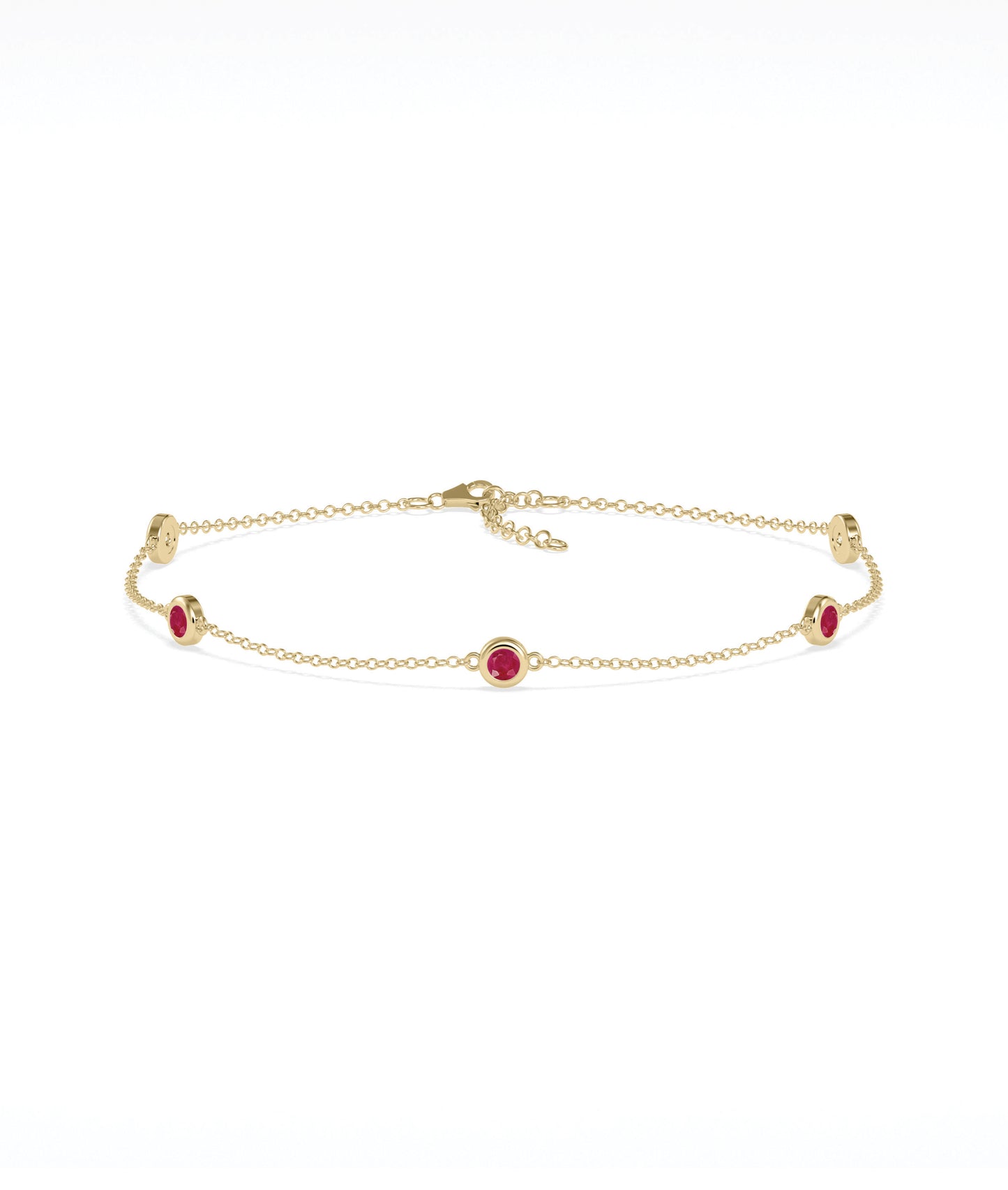 Birthstone Bezel Set Station Bracelet