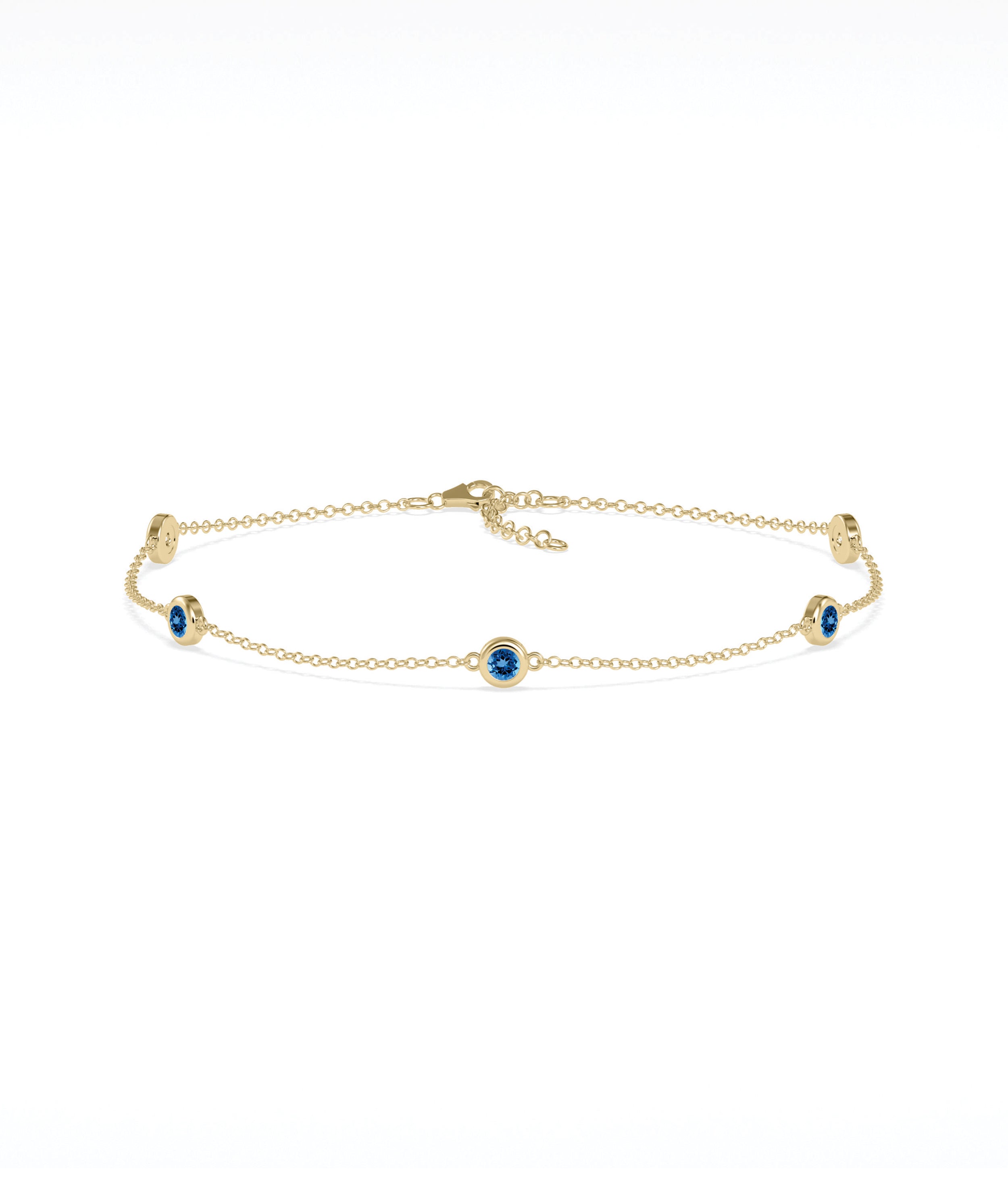 Birthstone Bezel Set Station Bracelet