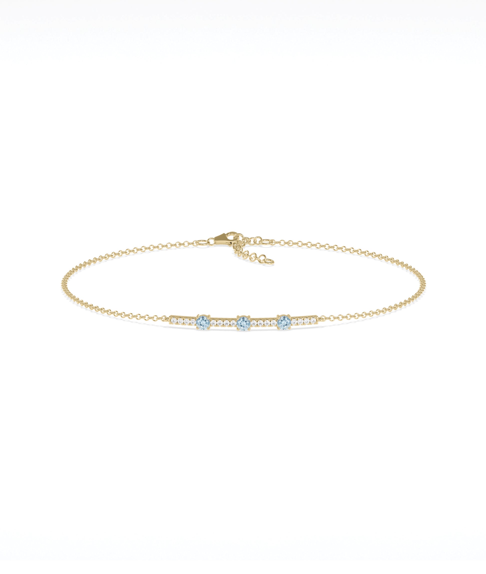 Birthstone and Diamond Bar Bracelet | Diamond Bracelet